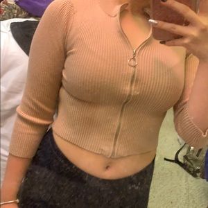 Nude Zip Up Top!